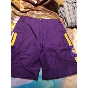 Champs Athletic Shorts Men Size 34‎ Purple Minnesota Vikings High Rise Pockets